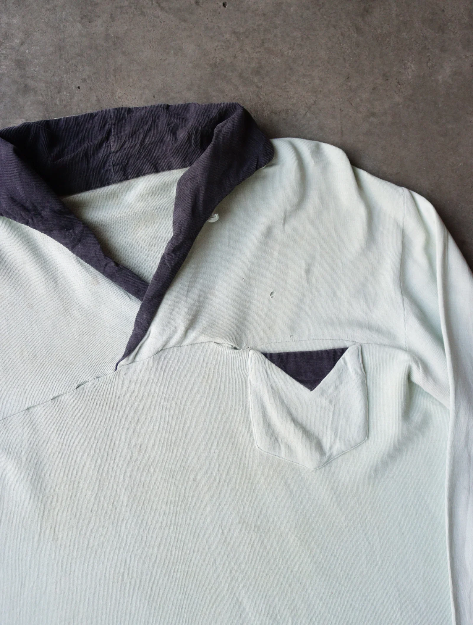 1950S FADED MINT TWO TONE COLLAR SHIRT - Image 4