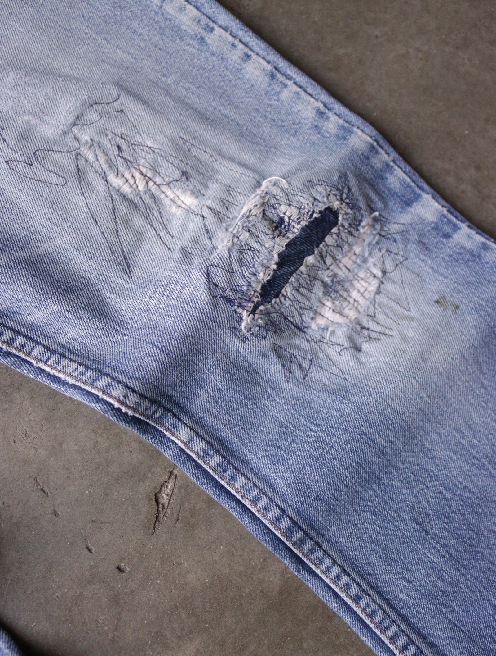 1970S LEVI'S PACTHWORK 646 DENIM PANTS - Image 4