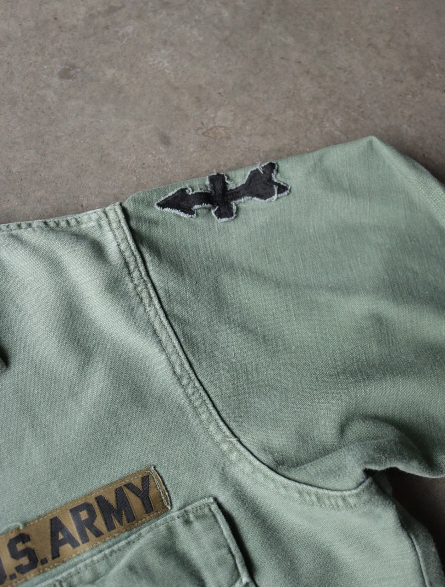 1960S OG-107 FATIGUE ARMY BUTTON UP SHIRT - Image 3