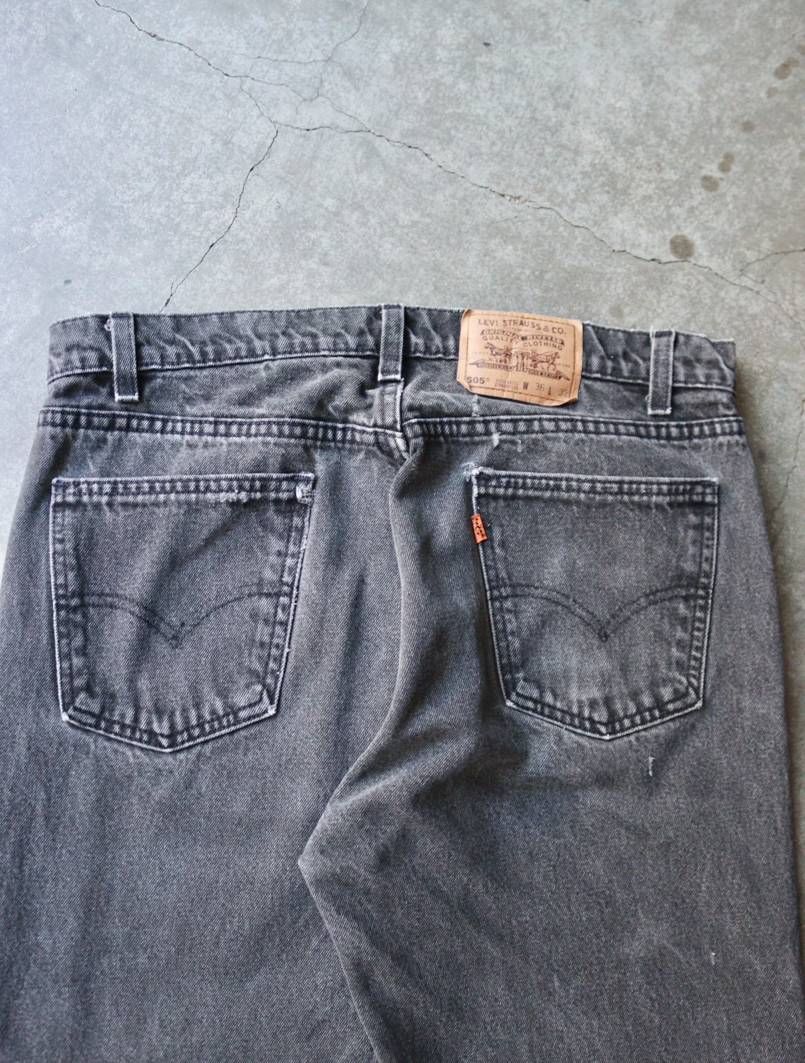 (RESERVED) 1980S LEVIS 505 FADED BLACK DENIM PANTS - Image 4