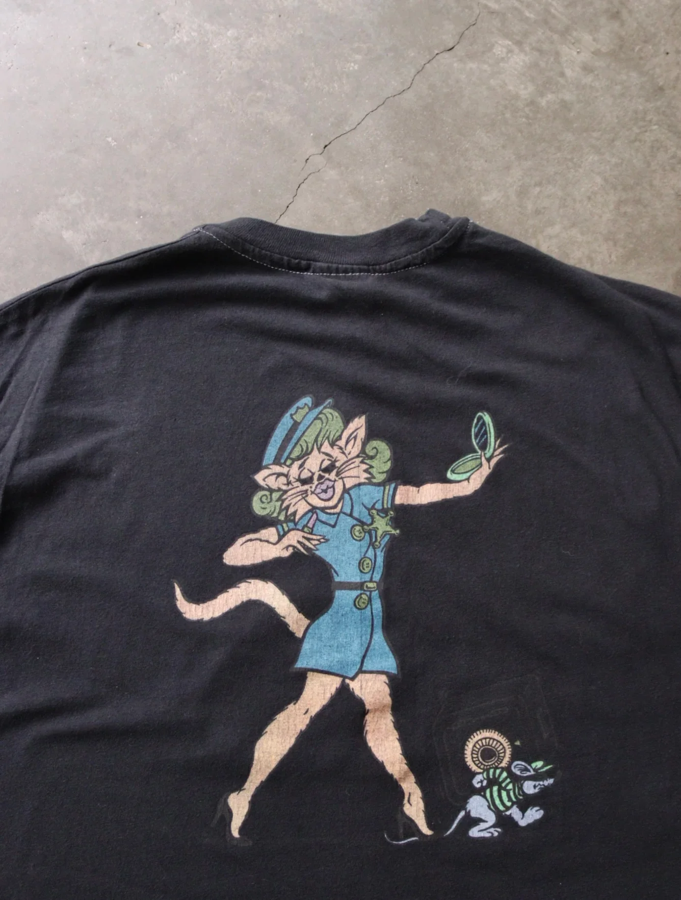 1990S OVERDYED KRAZY KOPS CONTRAST STITCH TEE - Image 3