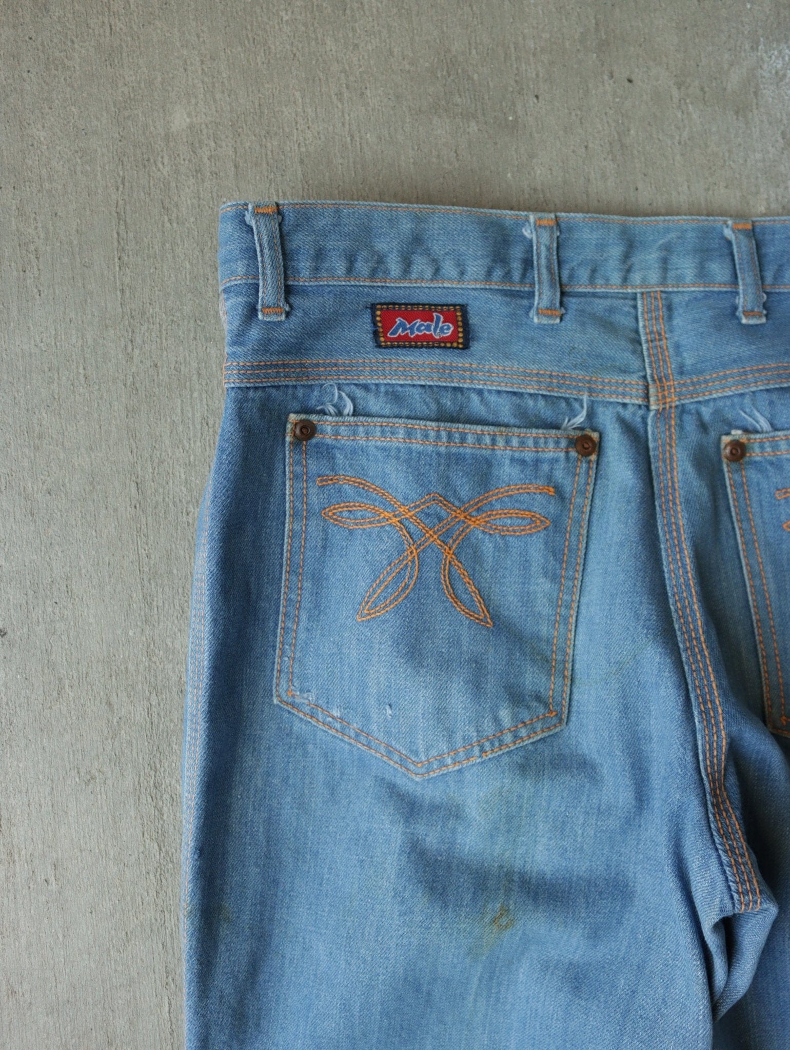 1970S 'MALE' BELL BOTTOM DENIM PANTS - Image 3