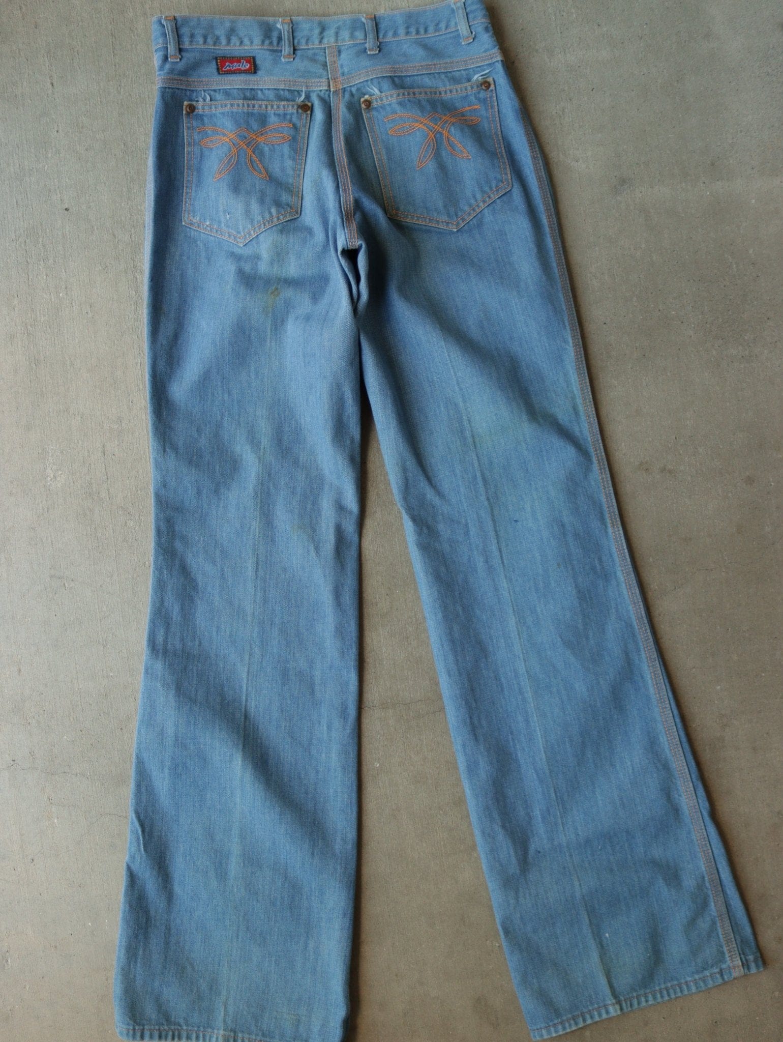 1970S 'MALE' BELL BOTTOM DENIM PANTS - Image 4