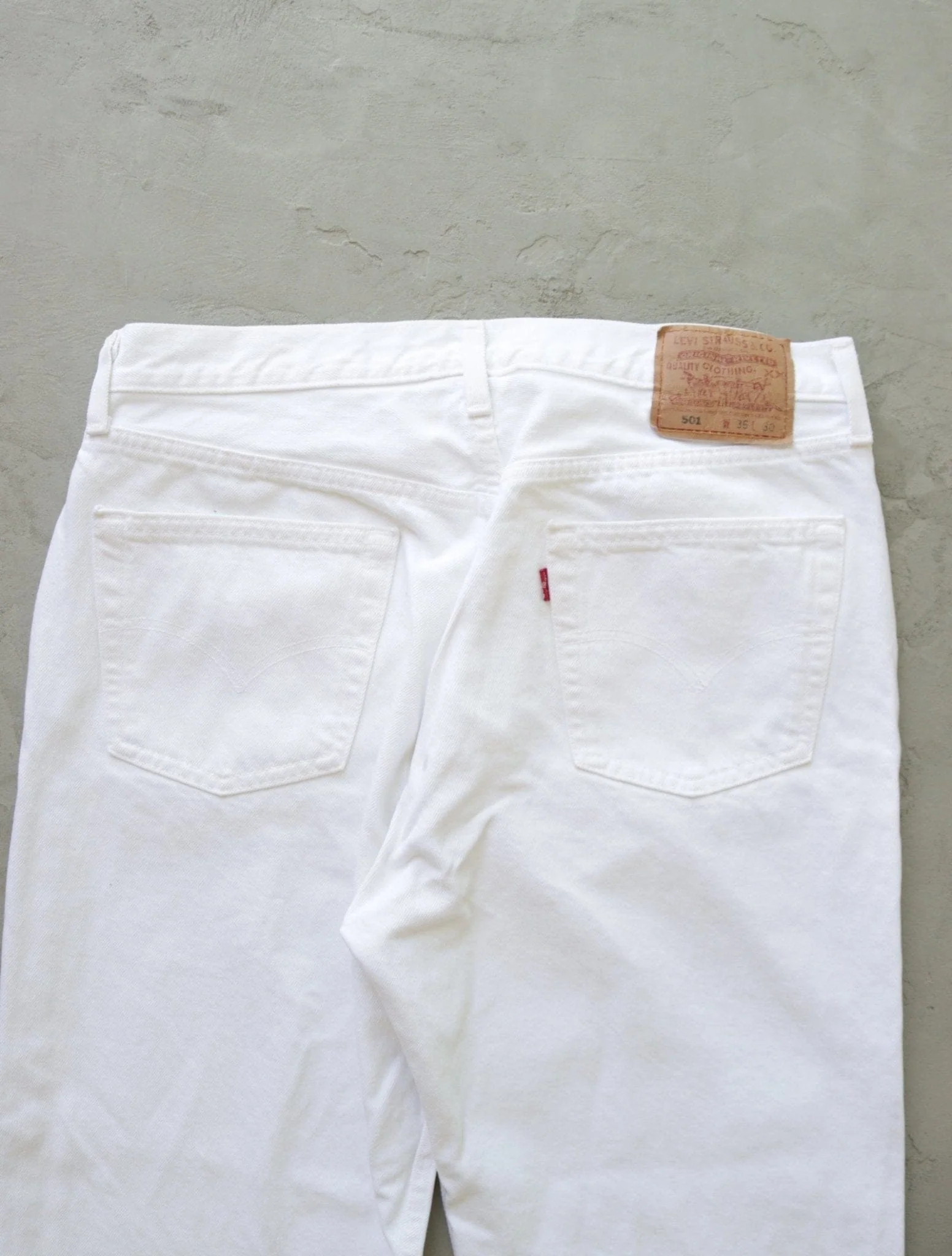 1990S LEVI'S 501 WHITE DENIM PANTS - Image 4